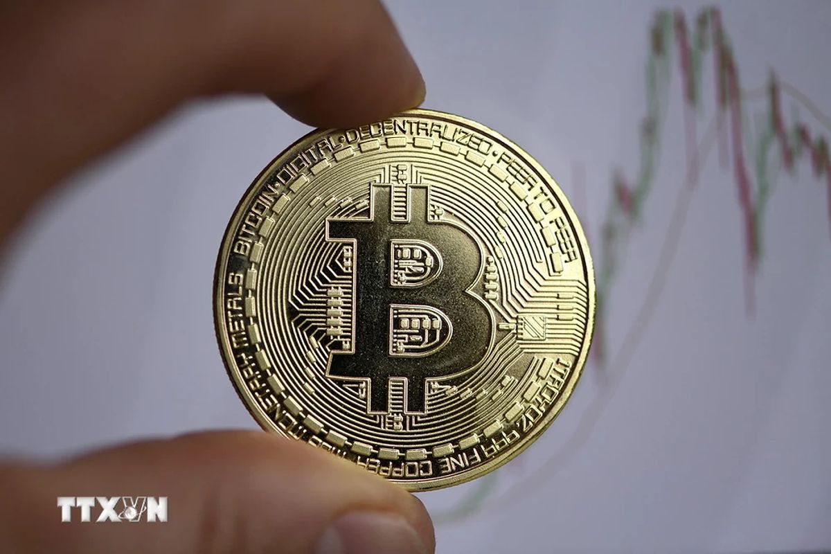 Đồng tiền kỹ thuật số bitcoin.